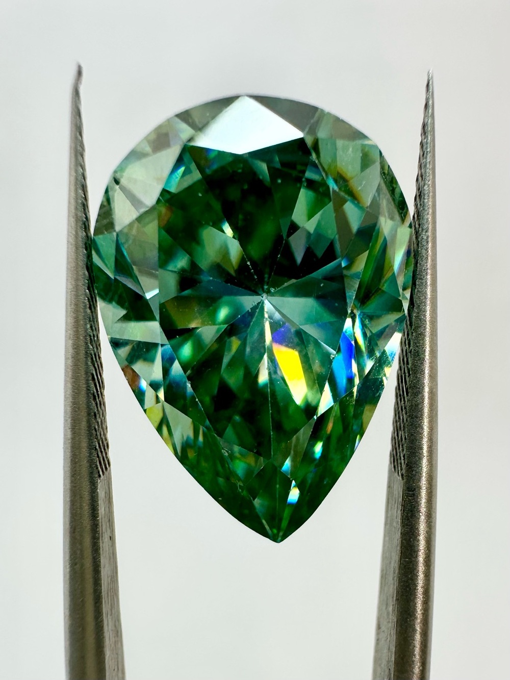 Pear Cut Blue Green Moissanite Loose Gemstone Brilliant Loose Stone 10 Carats